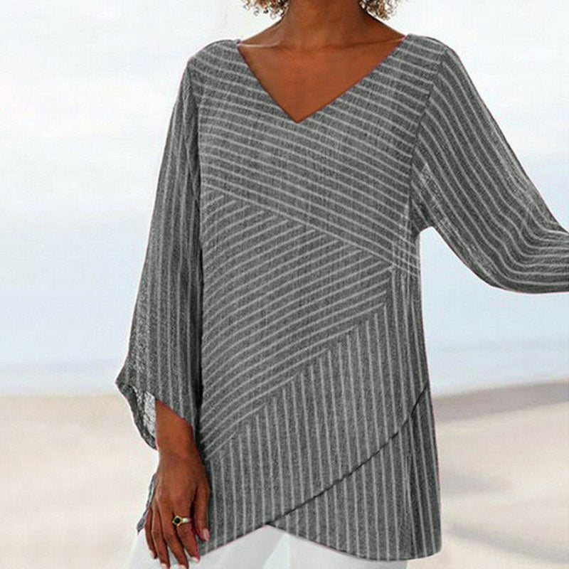Ella™ Top de Rayas Drapadas