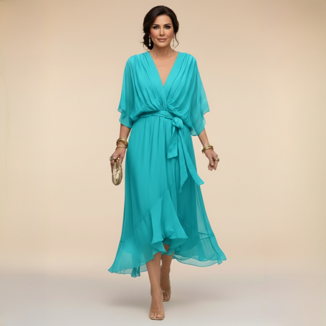 SERENA™ | VESTIDO FLUIDO CON ESCOTE EN V