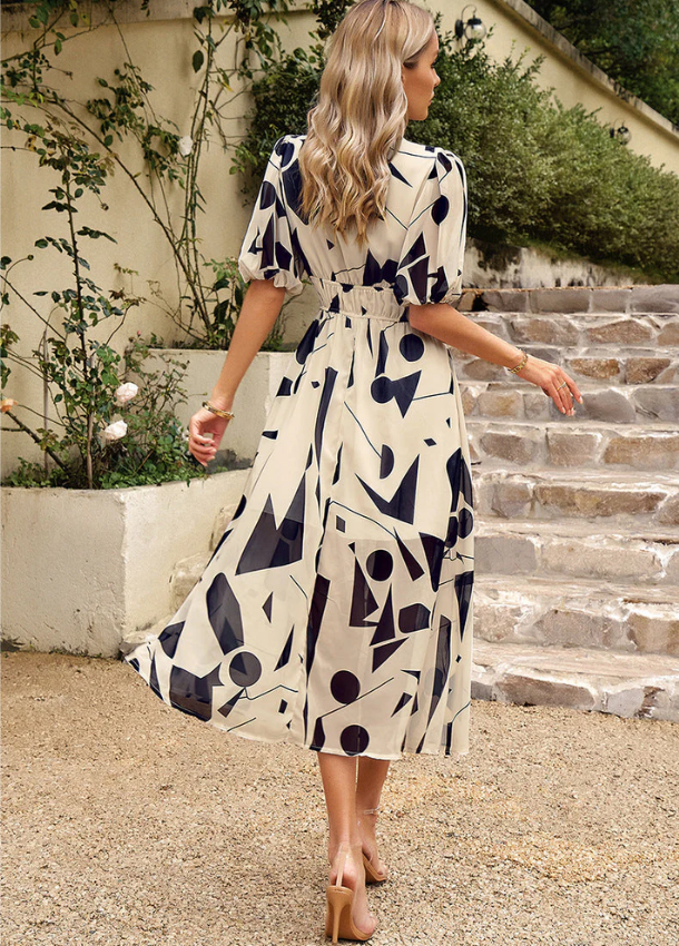 LORENA | VESTIDO MIDI FLORAL ELEGANTE