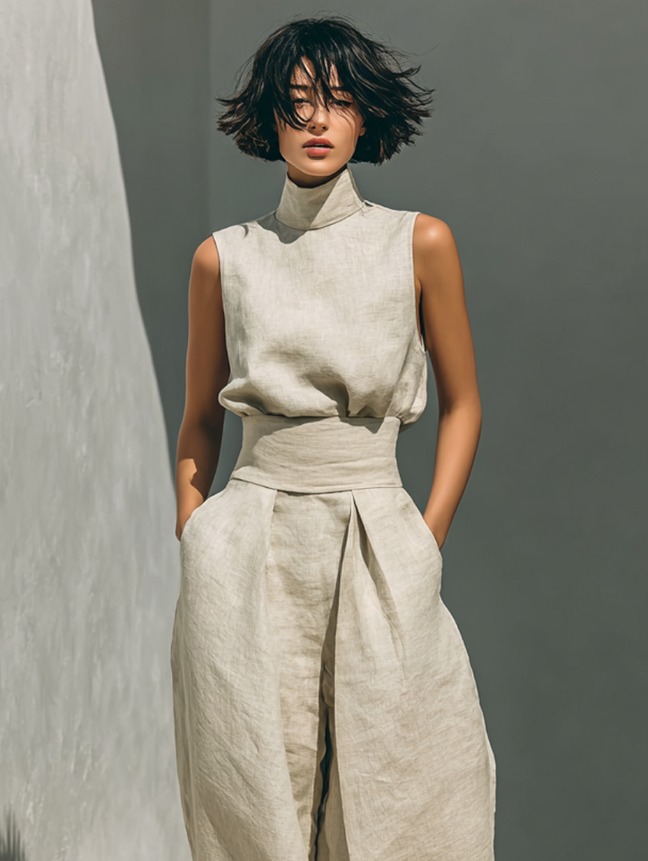 Maria | Conjunto elegante de top y pantalón ancho