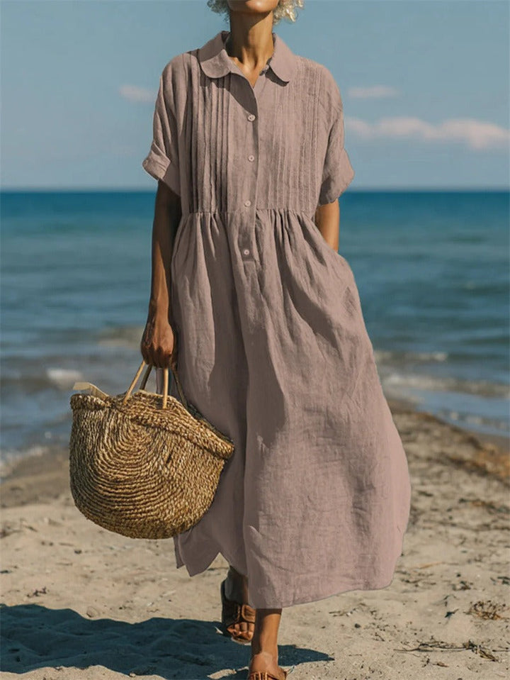 JIMENA | VESTIDO CAMISERO DE ALGODÓN CON BOTONES
