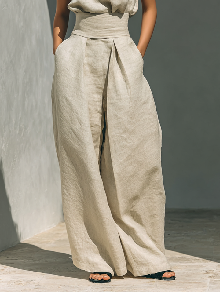 Maria | Conjunto elegante de top y pantalón ancho