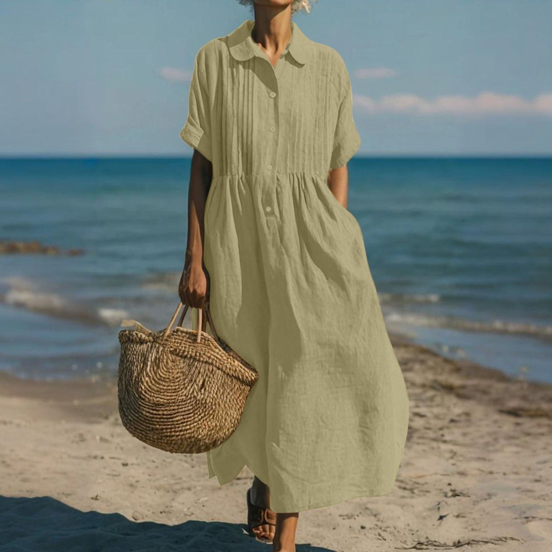 JIMENA | VESTIDO CAMISERO DE ALGODÓN CON BOTONES