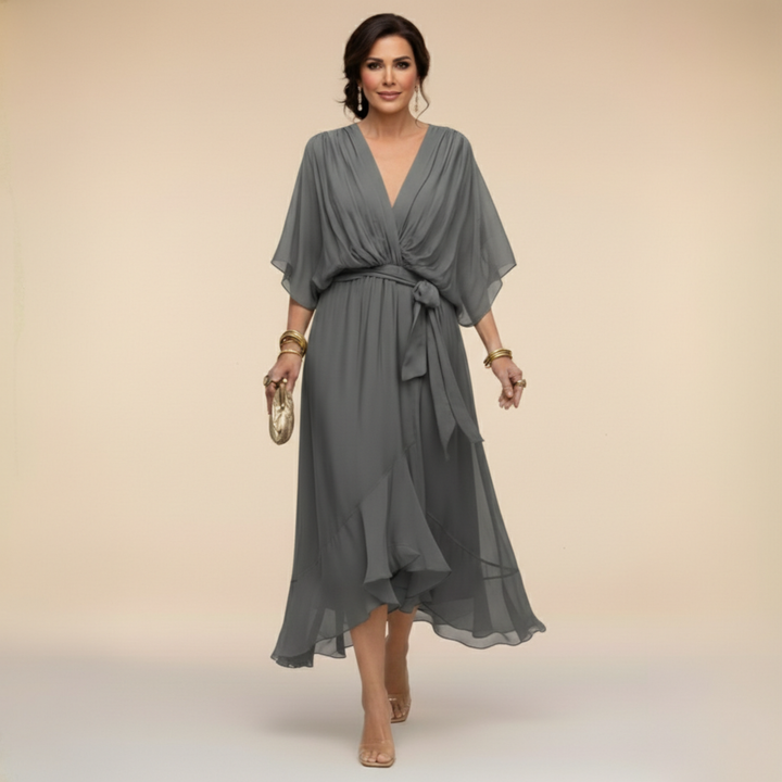 SERENA™ | VESTIDO FLUIDO CON ESCOTE EN V