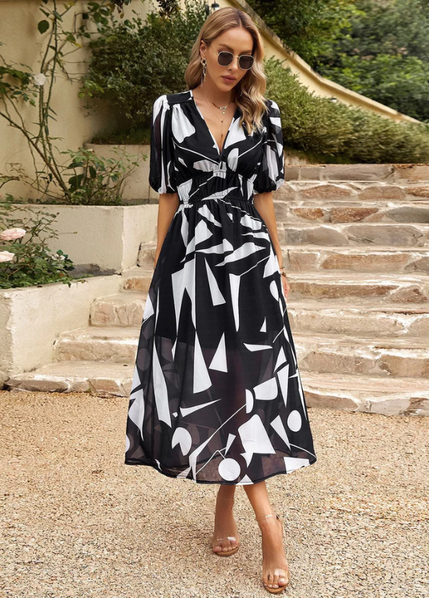 LORENA | VESTIDO MIDI FLORAL ELEGANTE