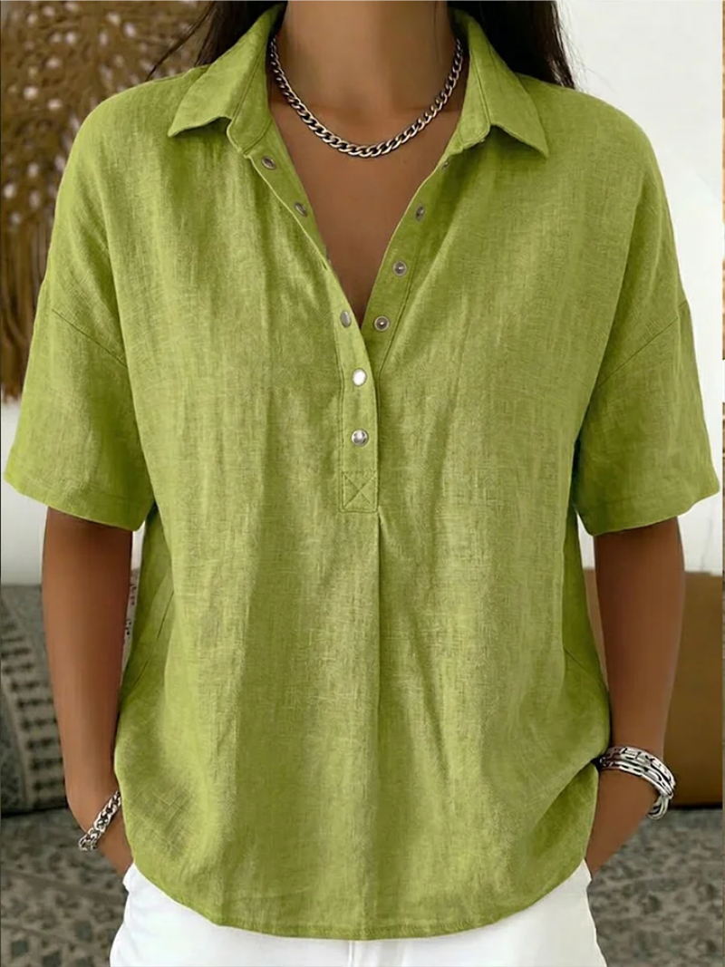 Julia | Blusa con Collar y Botón