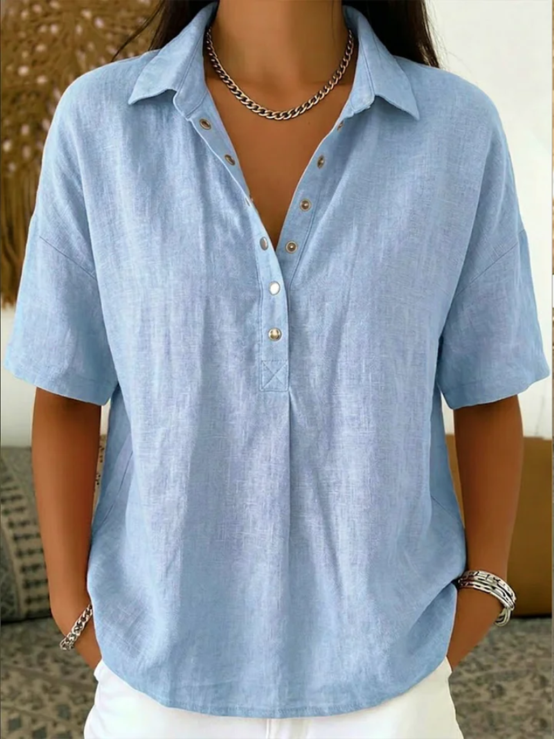 Julia | Blusa con Collar y Botón