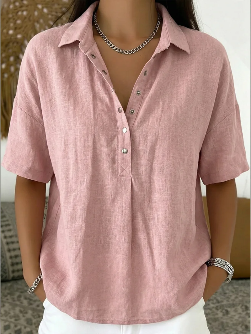 Julia | Blusa con Collar y Botón