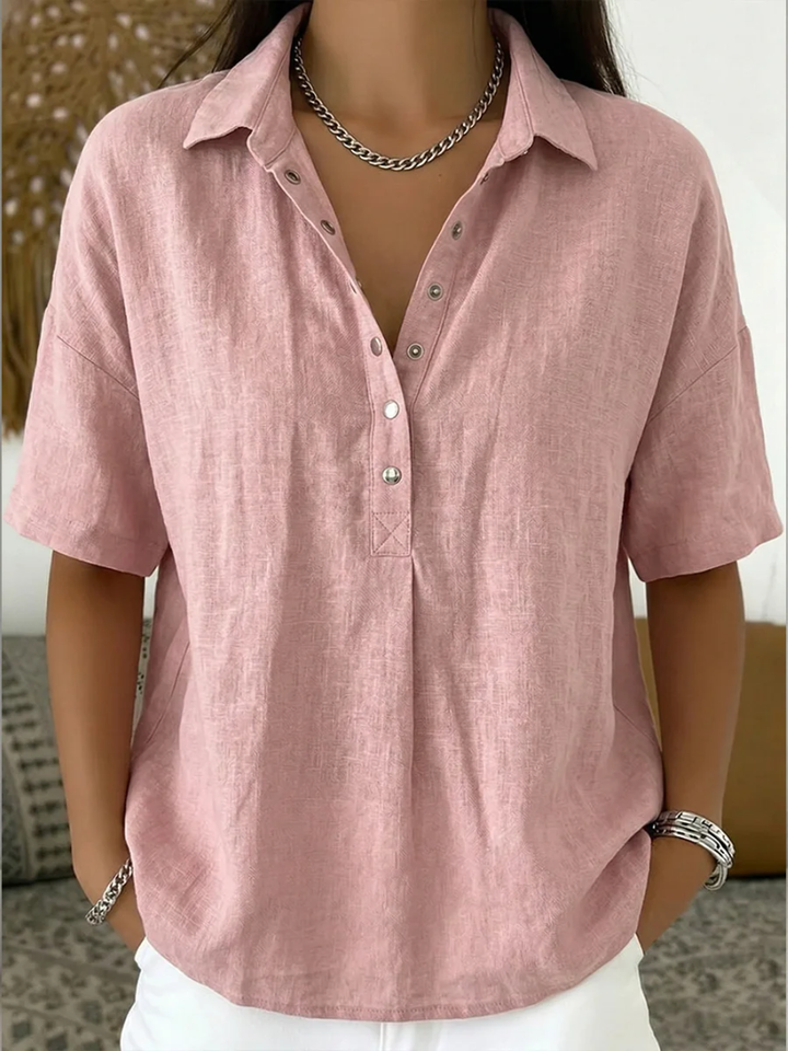 Julia | Blusa con Collar y Botón