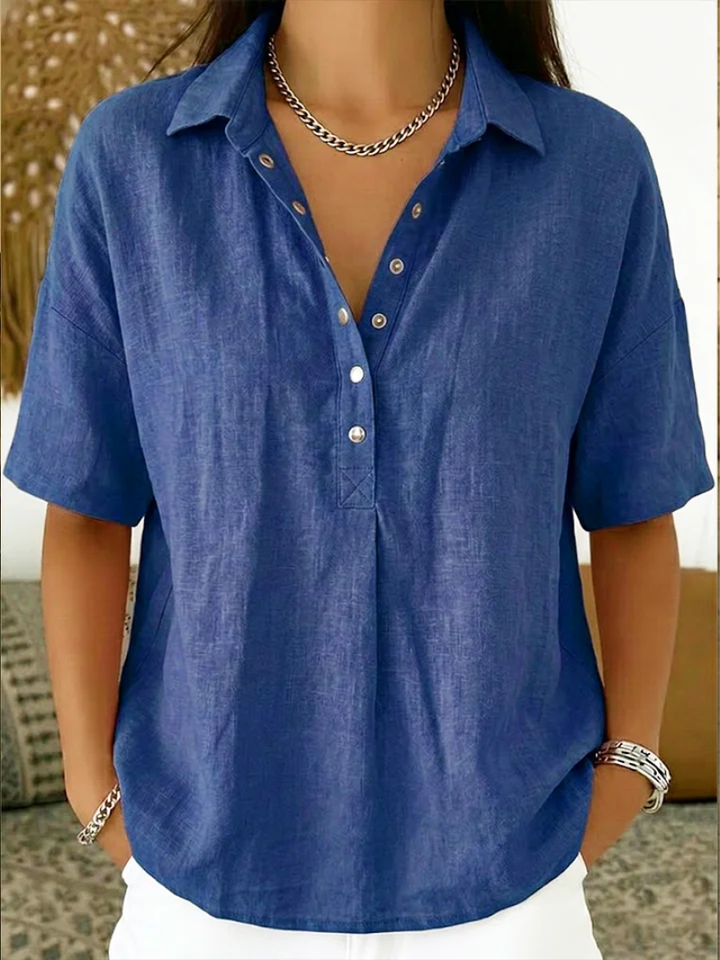 Julia | Blusa con Collar y Botón