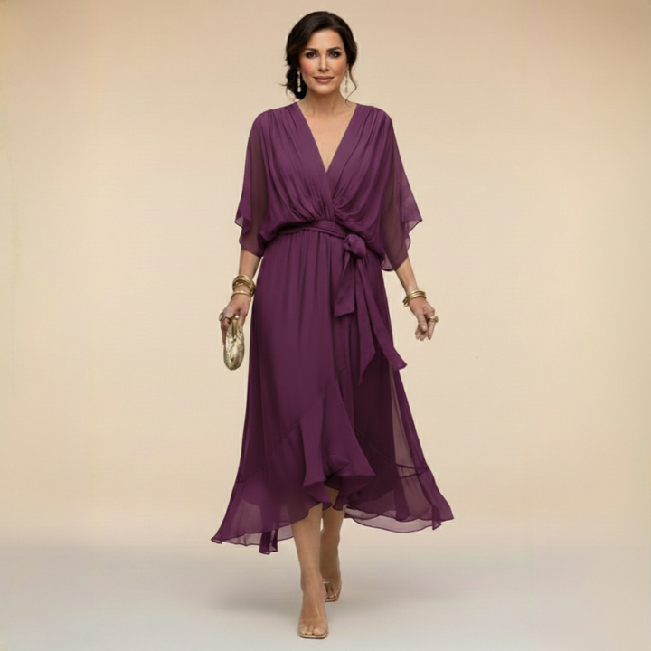 SERENA™ | VESTIDO FLUIDO CON ESCOTE EN V
