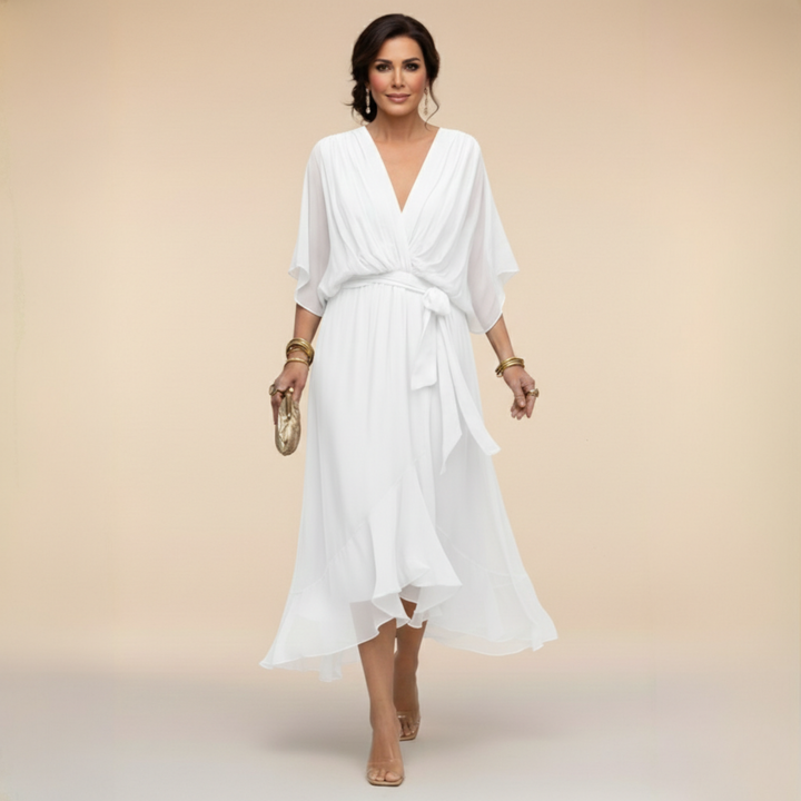 SERENA™ | VESTIDO FLUIDO CON ESCOTE EN V