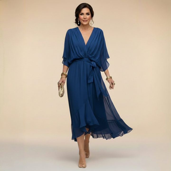 SERENA™ | VESTIDO FLUIDO CON ESCOTE EN V