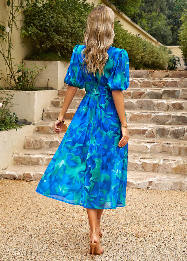 LORENA | VESTIDO MIDI FLORAL ELEGANTE