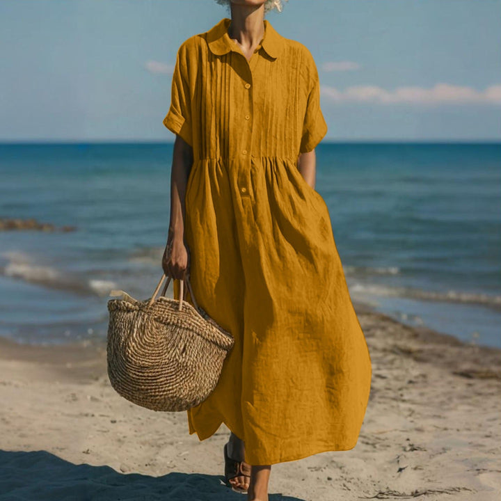 JIMENA | VESTIDO CAMISERO DE ALGODÓN CON BOTONES
