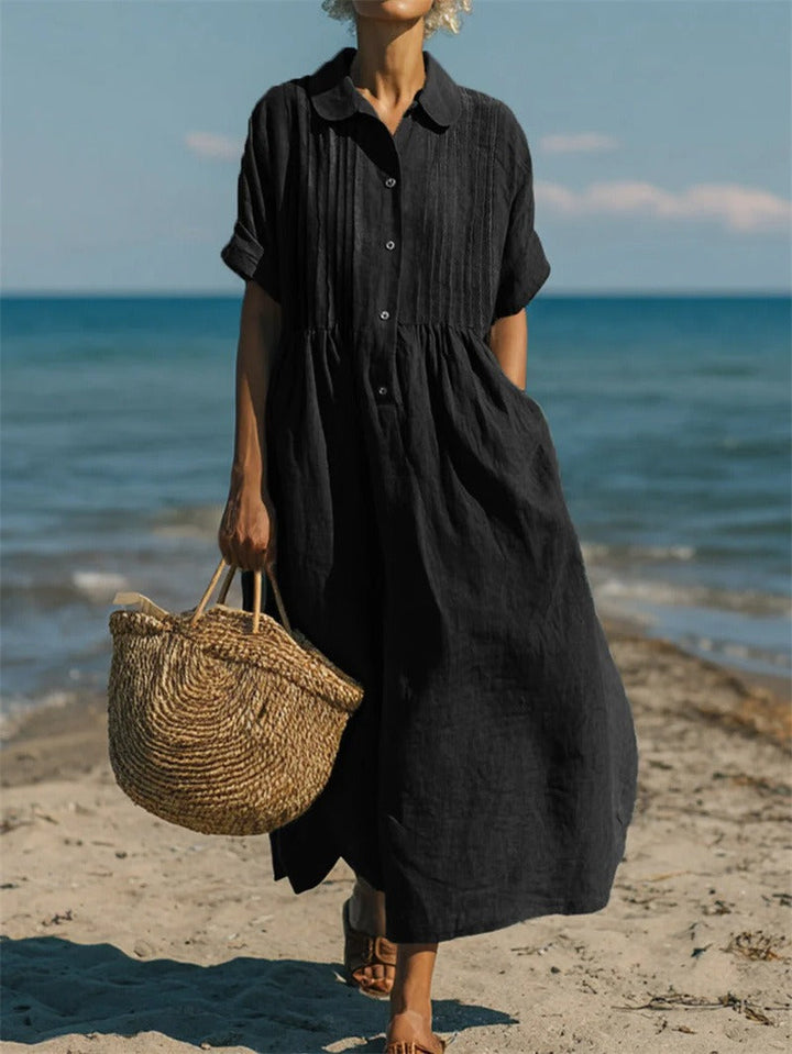 JIMENA | VESTIDO CAMISERO DE ALGODÓN CON BOTONES