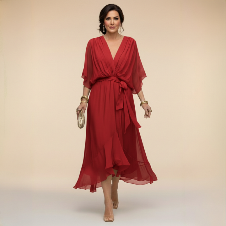 SERENA™ | VESTIDO FLUIDO CON ESCOTE EN V