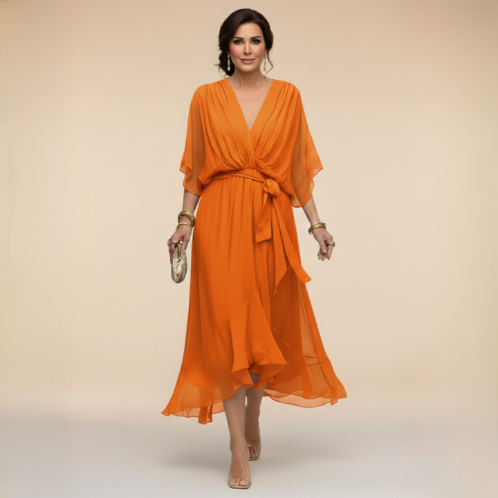 SERENA™ | VESTIDO FLUIDO CON ESCOTE EN V