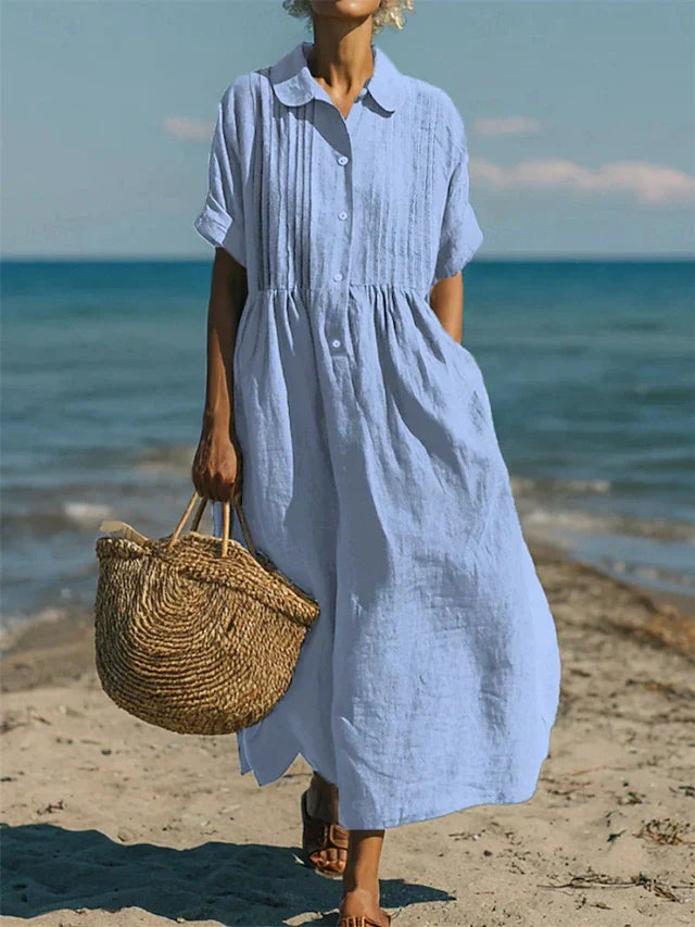 JIMENA | VESTIDO CAMISERO DE ALGODÓN CON BOTONES