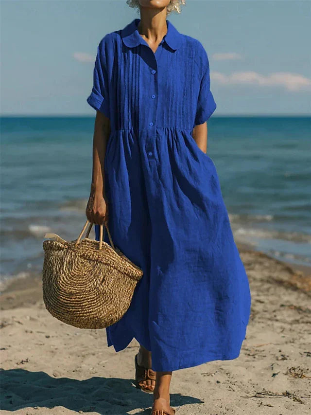JIMENA | VESTIDO CAMISERO DE ALGODÓN CON BOTONES