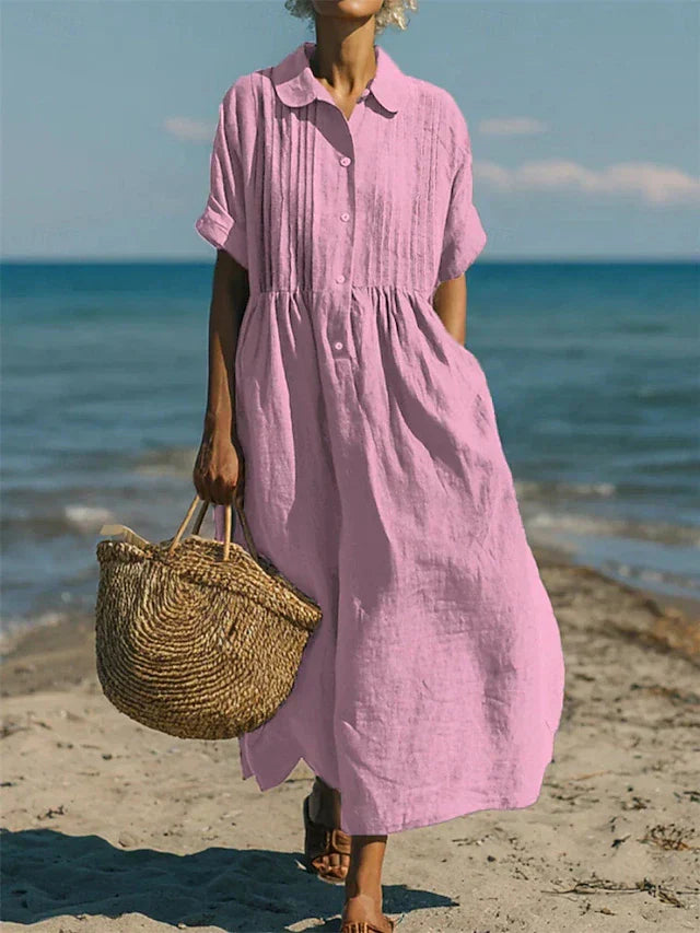 JIMENA | VESTIDO CAMISERO DE ALGODÓN CON BOTONES