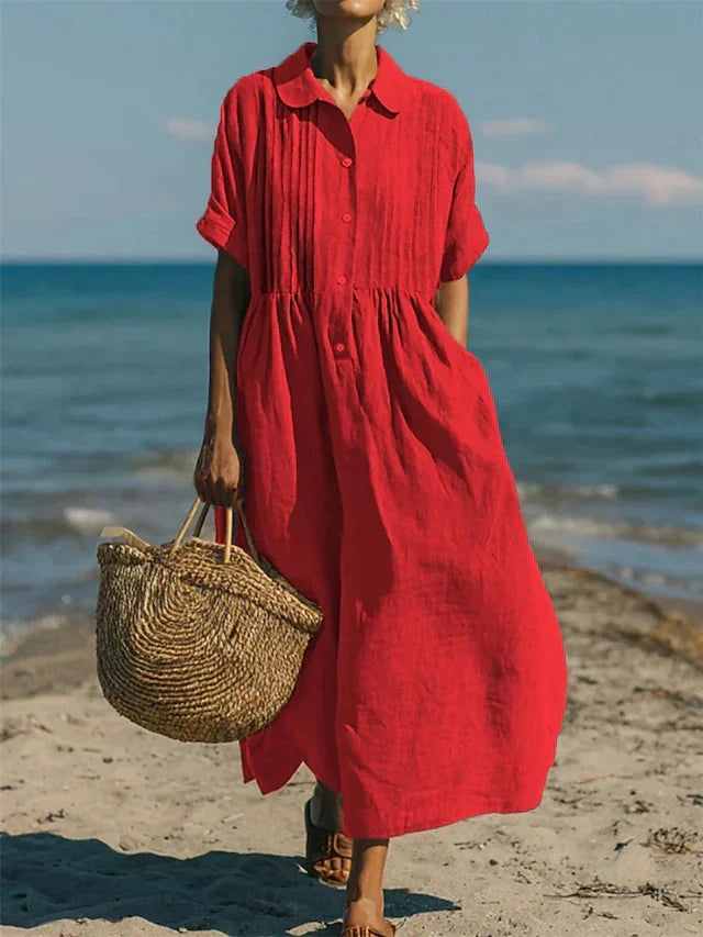 JIMENA | VESTIDO CAMISERO DE ALGODÓN CON BOTONES