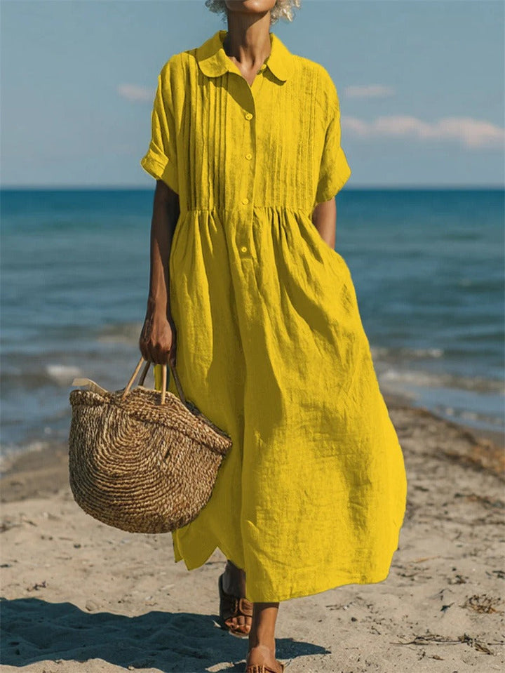 JIMENA | VESTIDO CAMISERO DE ALGODÓN CON BOTONES