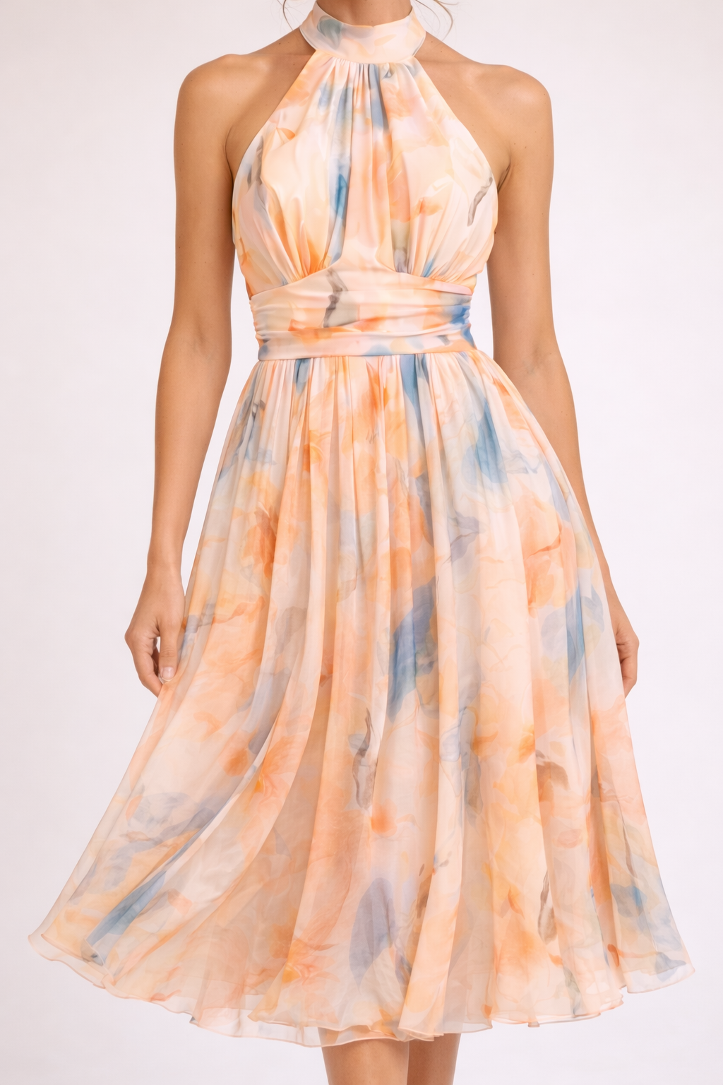 CAMILLE - VESTIDO MIDI ELEGANTE CON CUELLO