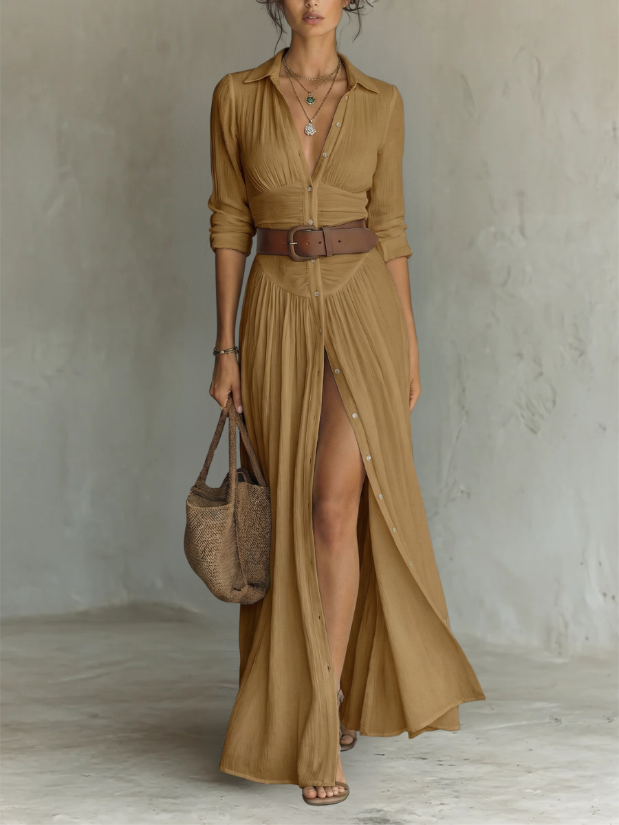 Alba | Vestido largo de lino elegante