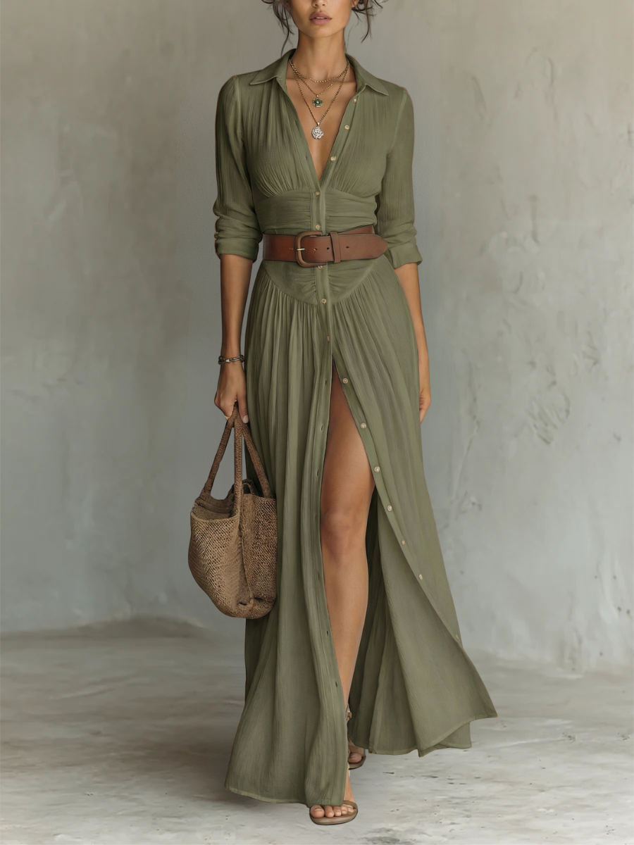 Alba | Vestido largo de lino elegante