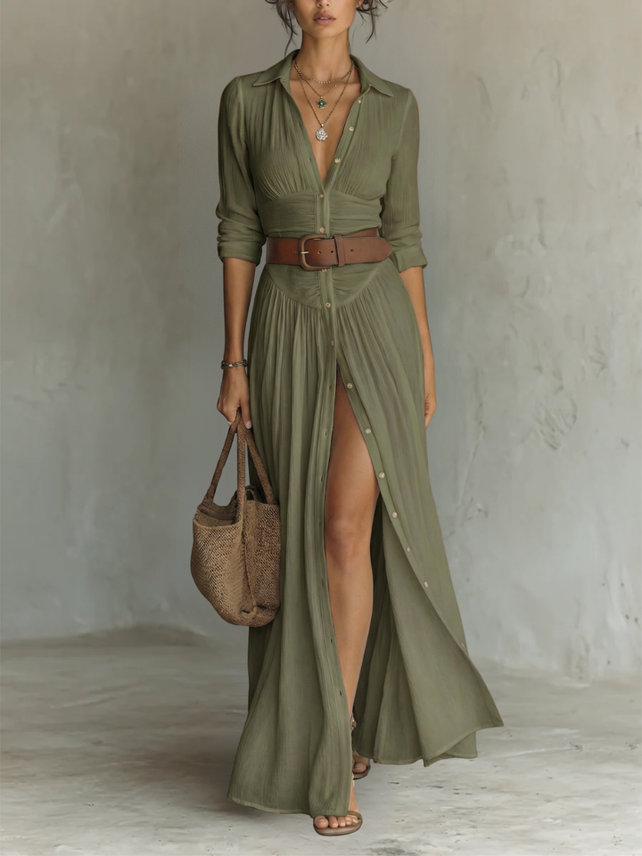 Alba | Vestido largo de lino elegante