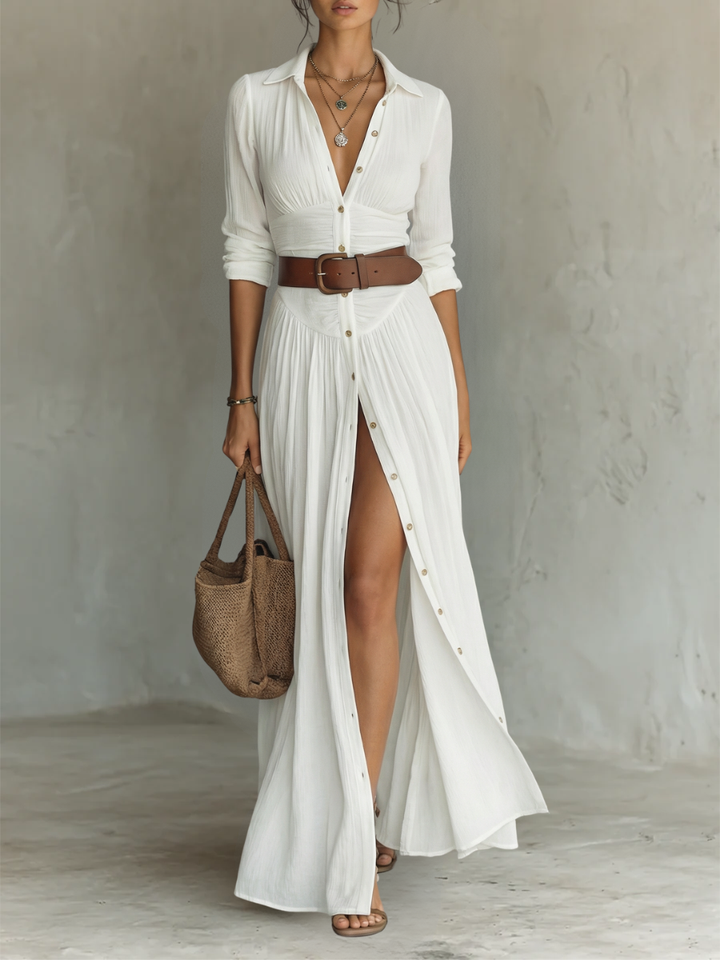 Alba | Vestido largo de lino elegante