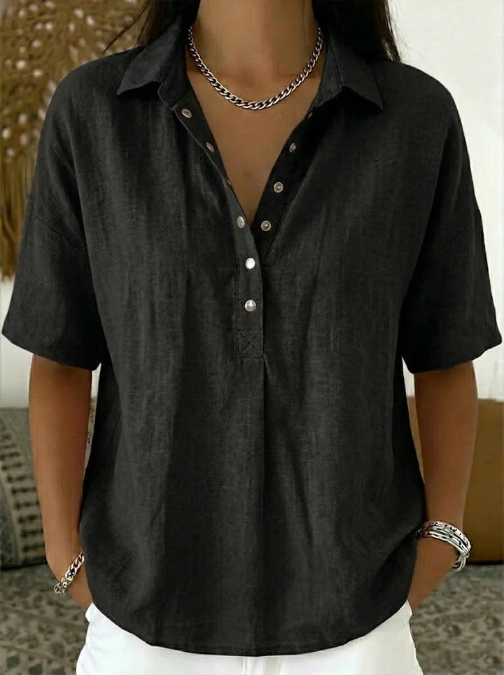 Julia | Blusa con Collar y Botón