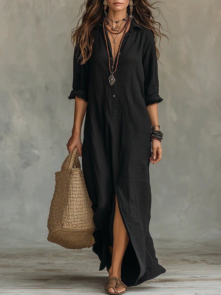 LAURA | VESTIDO MAXI FLUIDO Y FAVORECEDOR