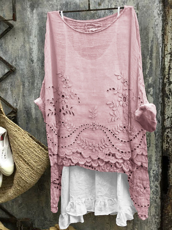 Blusa Impresa de Dobles Dobladillos Evelyn™