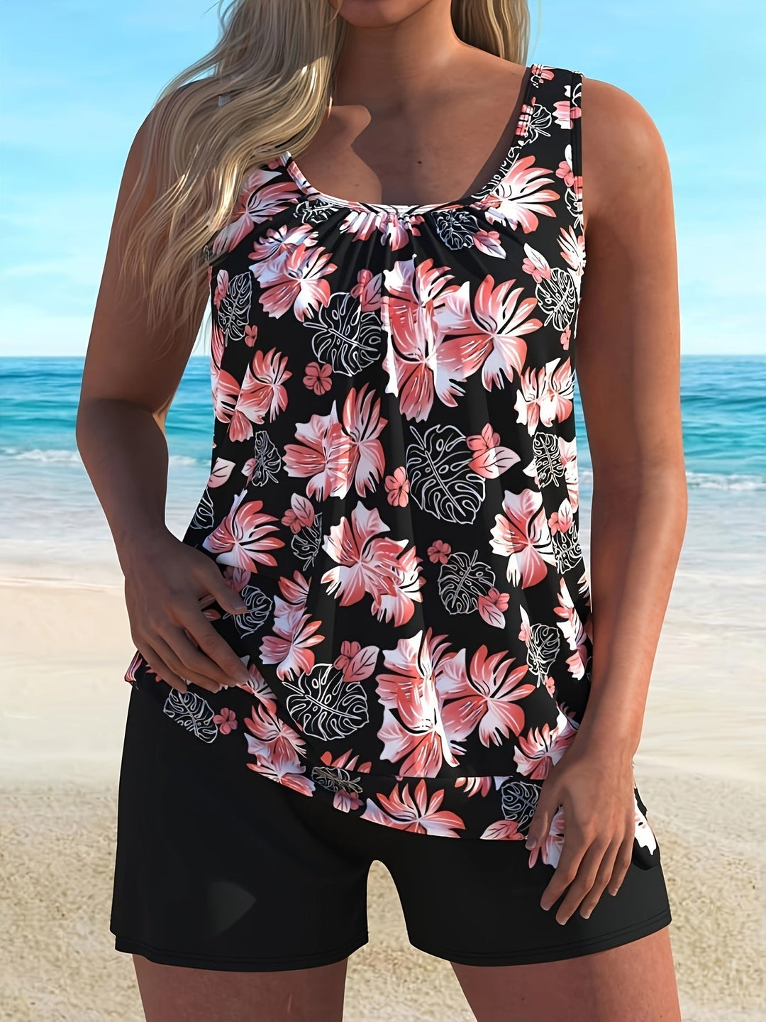 Clara | Conjunto de Tankini con Estampado Floral