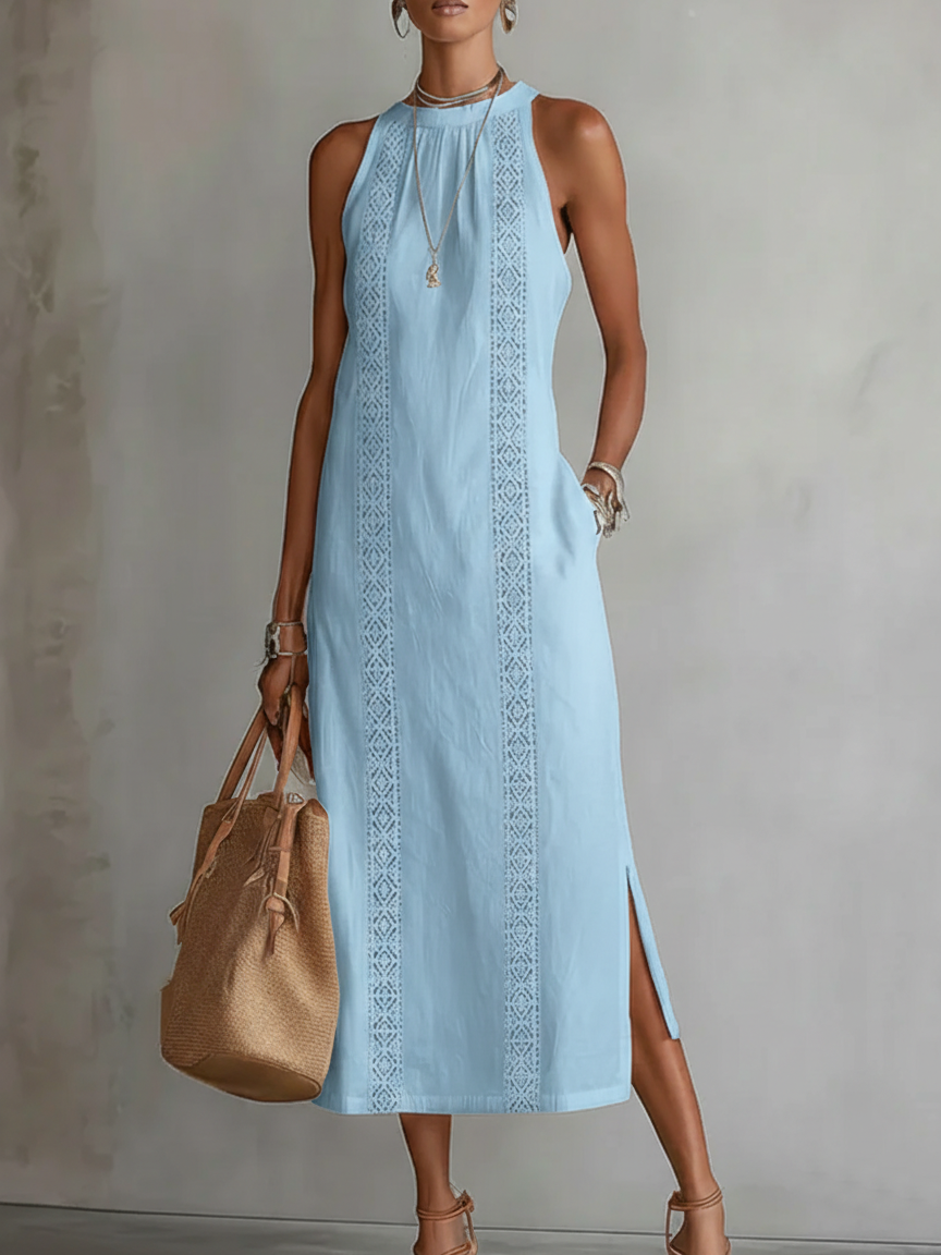 SILVIA | VESTIDO MIDI ELEGANTE CON CUELLO