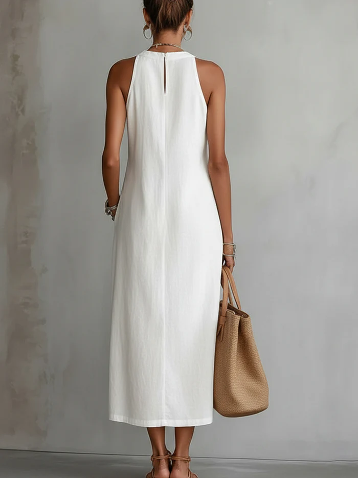 SILVIA | VESTIDO MIDI ELEGANTE CON CUELLO
