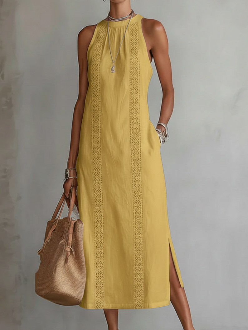 SILVIA | VESTIDO MIDI ELEGANTE CON CUELLO